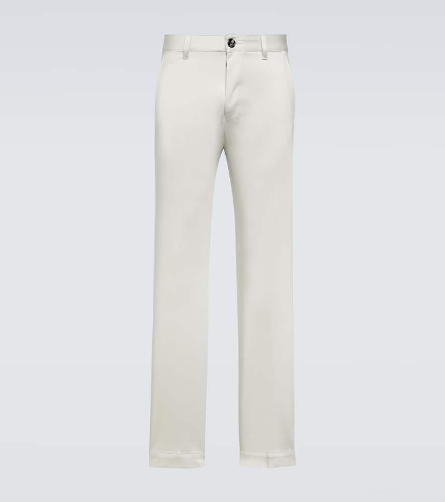 Straight cotton satin chinos