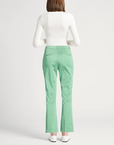 Woman Pants Green Size 4 Cotton, Elastane