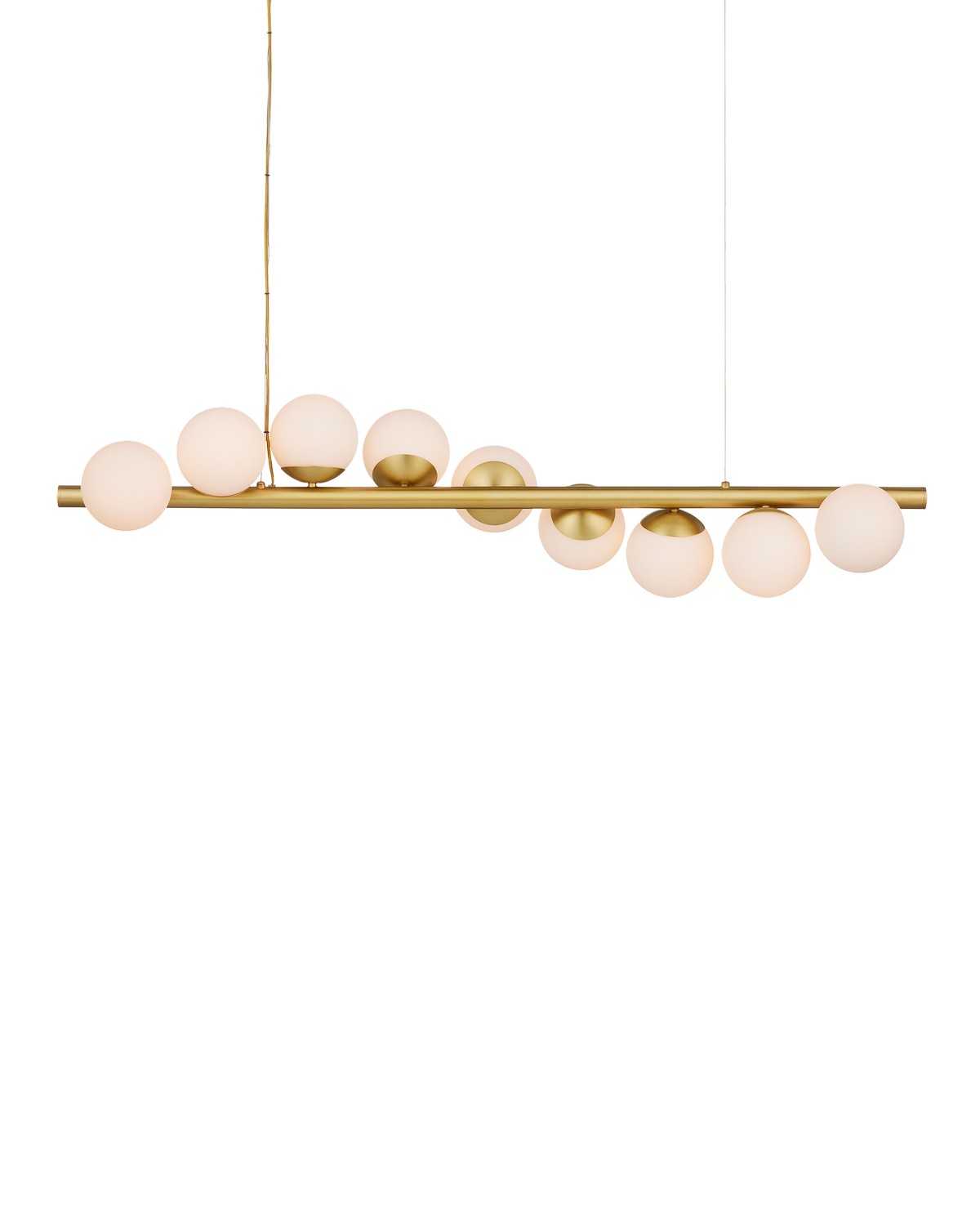 Brushed Brass White Chandelier from the Barcarolle Collection