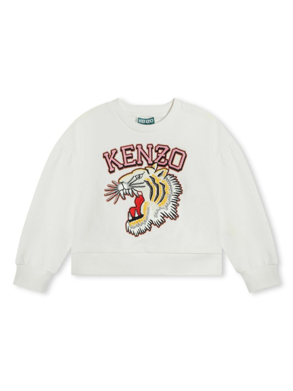 Tiger-embroidered cotton sweatshirt - White