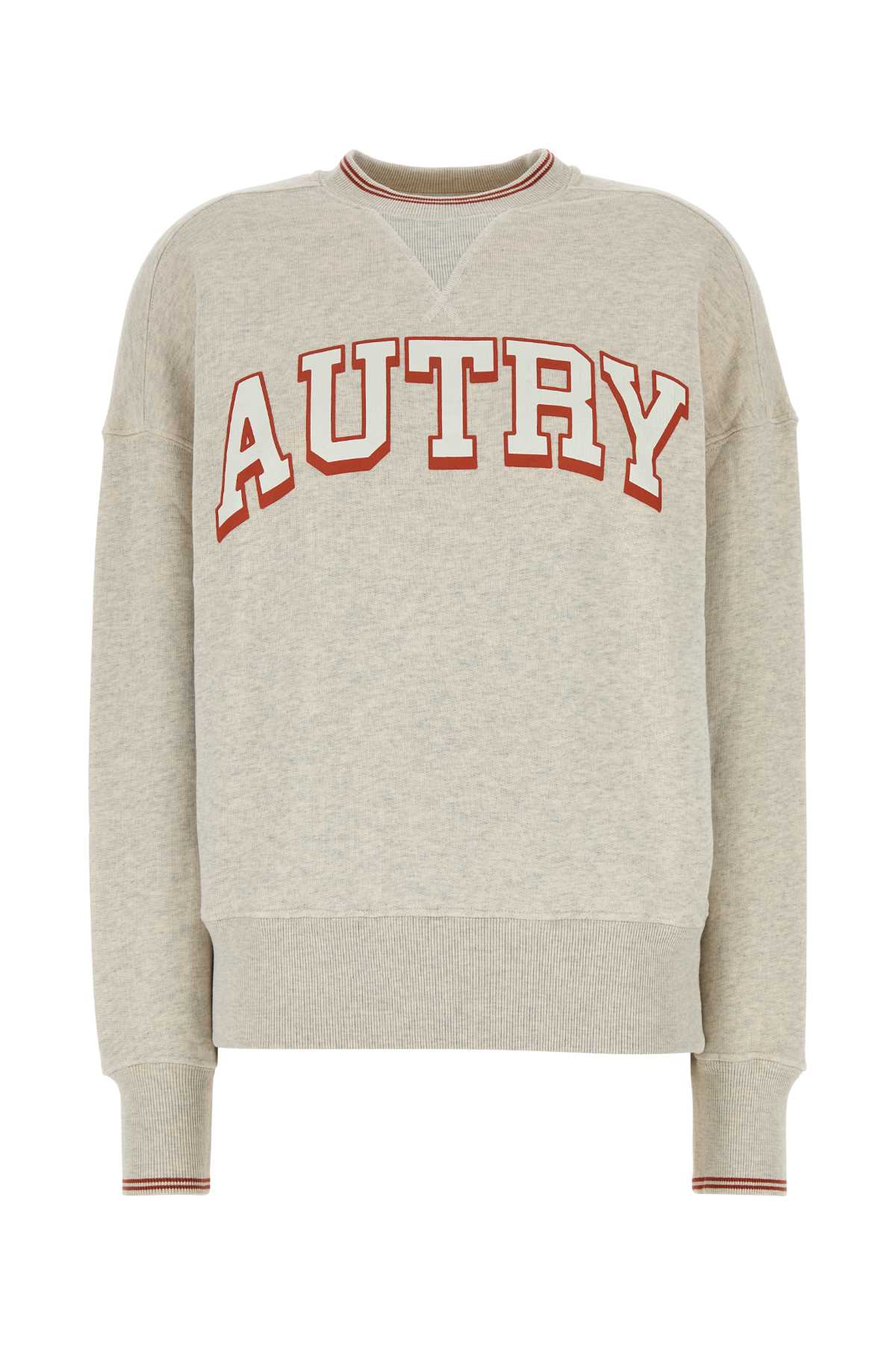 Logo-Embroidered Cotton Sweatshirt — Beige