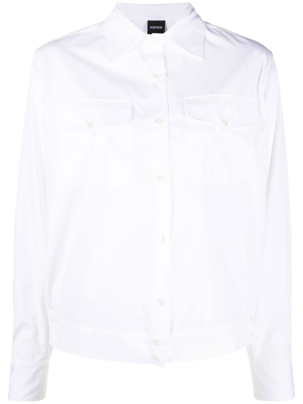 Long-sleeved cotton shirt - White