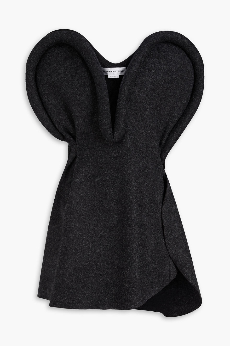 Wool-felt mini dress - Gray - UK 8