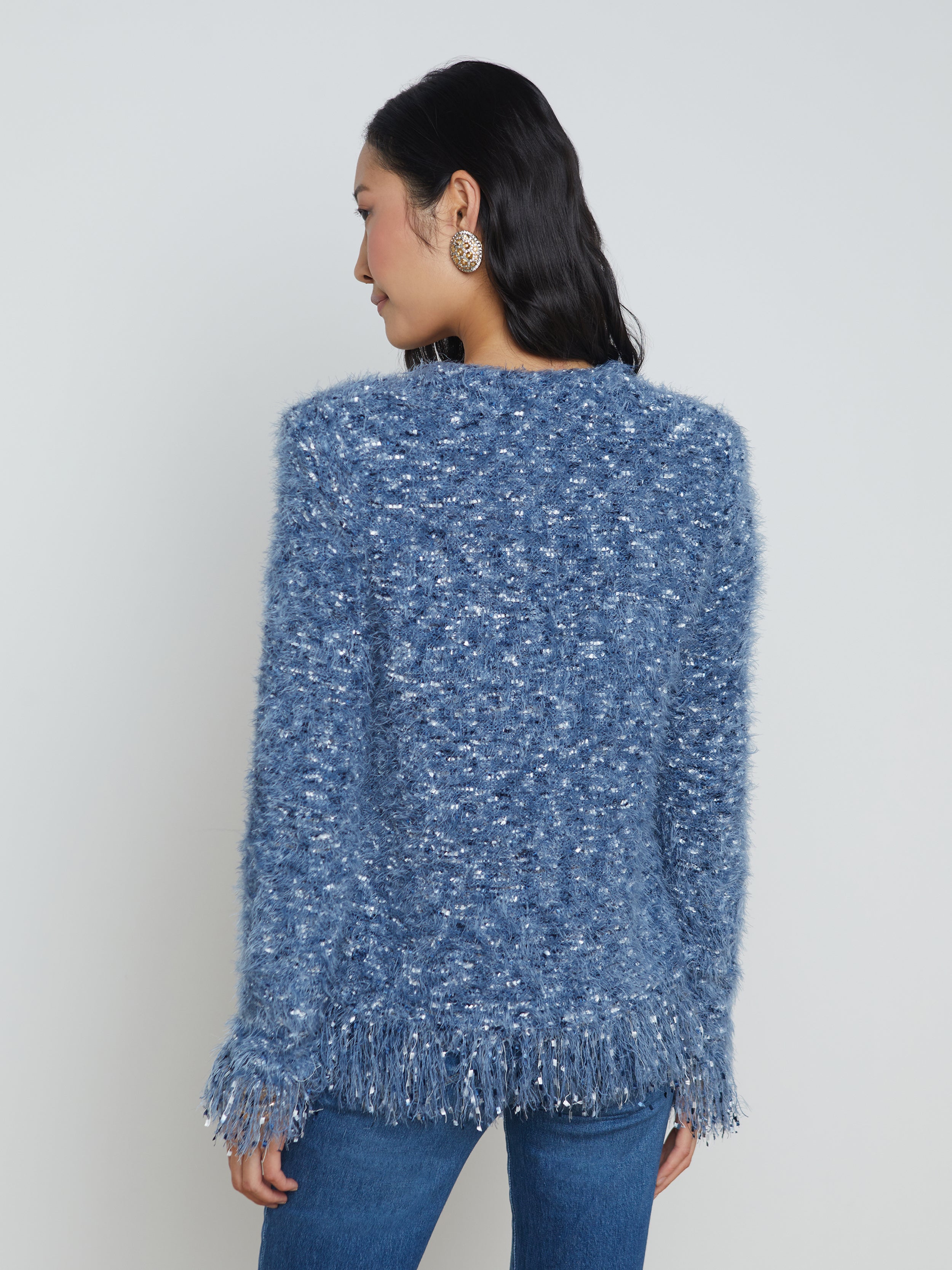 Azure Cardigan Blazer In Blue