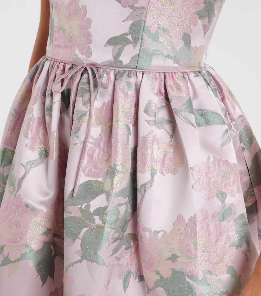 Apple floral brocade corset dress