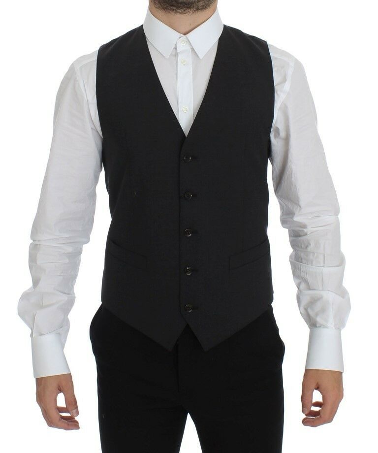 Wool Stretch Dress Vest — Gray