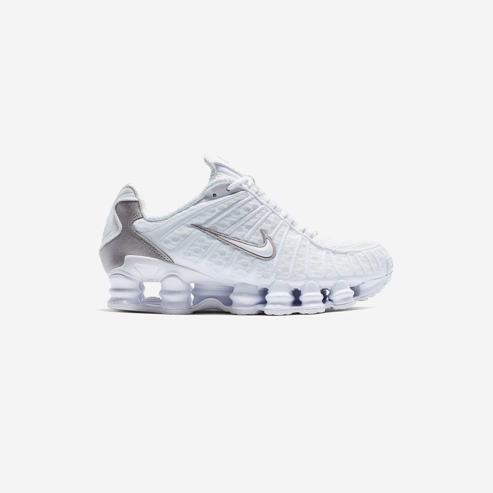 Nike Women's Shox TL - WHITE/WHITE-MTLC SILVER-MAX ORANGE - unisex - W