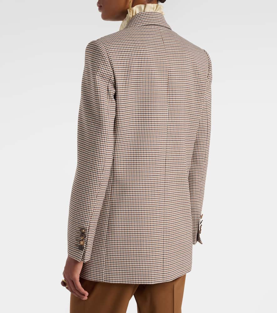Double-breasted wool-blend blazer