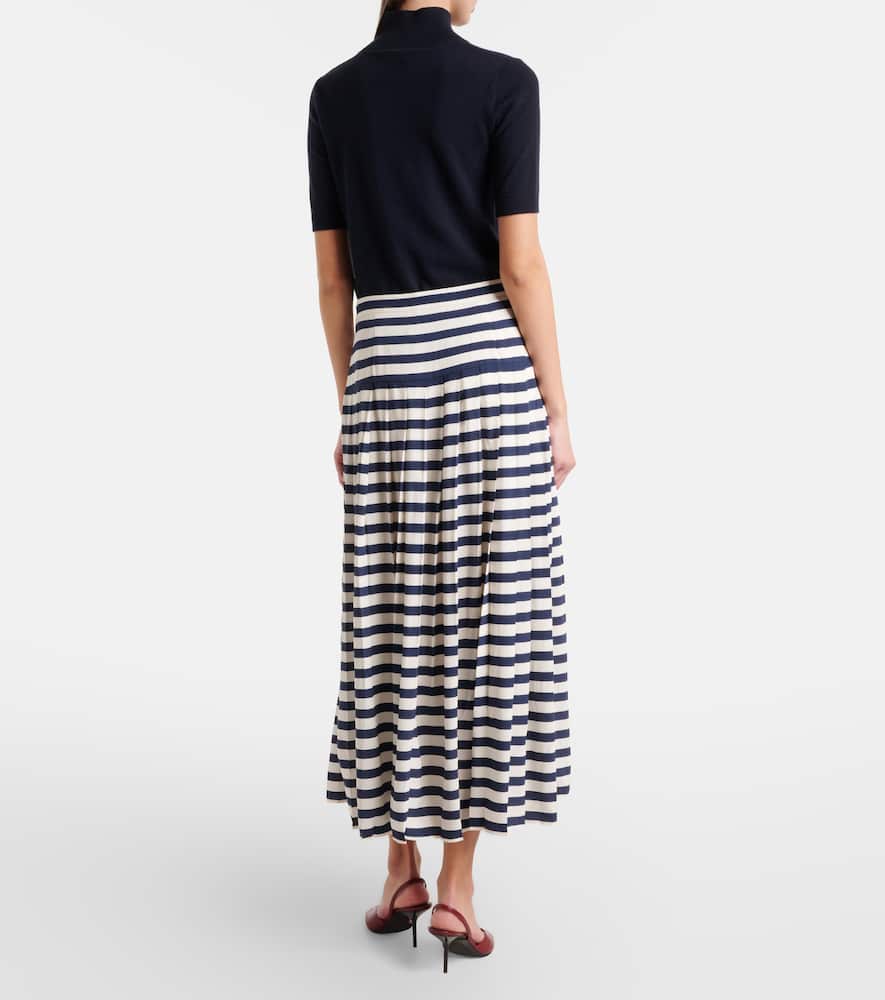Lea striped midi skirt
