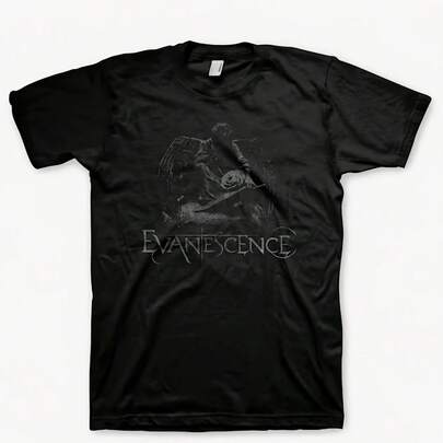Retro Evanescence Band Gothic Rock Album Graphic Print Tee,Casual Print,Comfortable And Versatile,Pure Cotton 220g Printed T-Shirt,Unisex Style