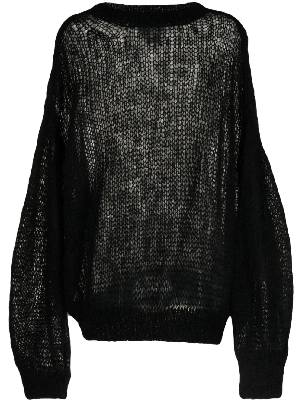 Semi-sheer mohair-blend jumper - Black