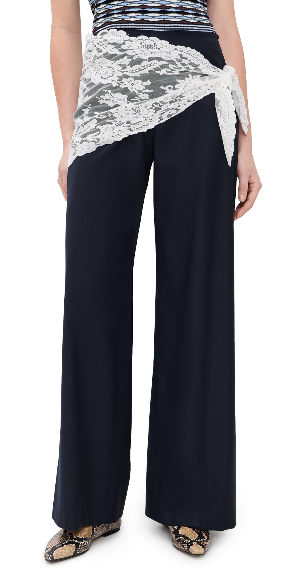Fiora Tropical Wool Trousers Navy