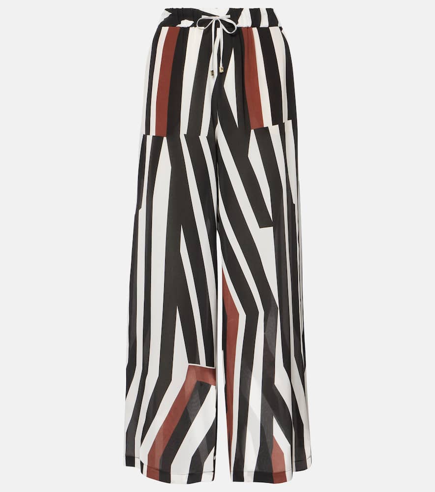 Tropea striped silk wide-leg pants