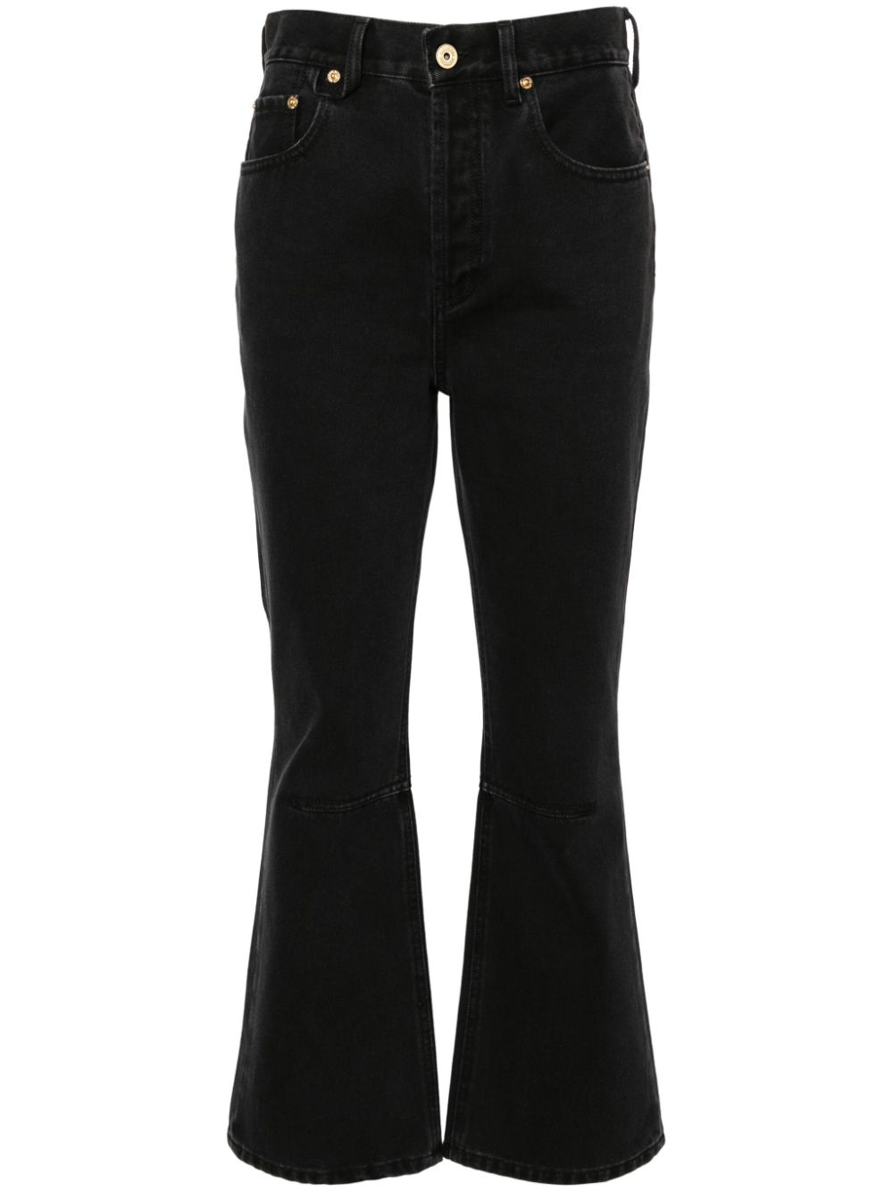 Le de-Nîmes court high-rise flared jeans - Black
