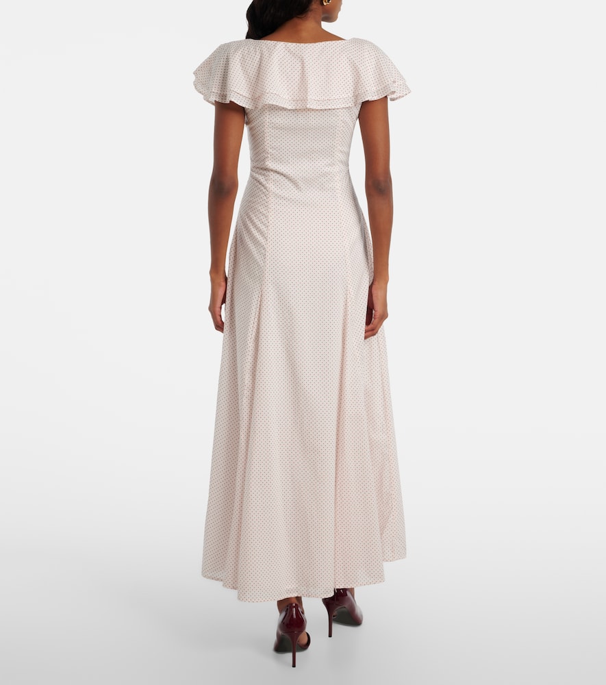 Marlowe polka-dot cotton maxi dress