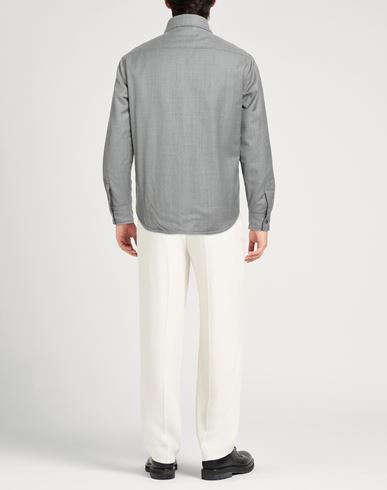 Man Shirt Grey Size 36 Virgin Wool