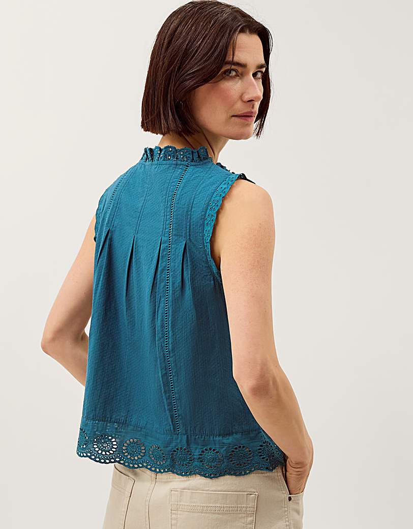Monsoon Trish Sleeveless Frill Top