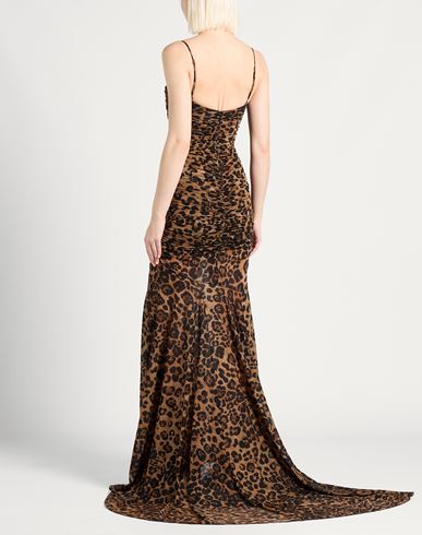 Woman Maxi dress Brown Size 6 Polyamide, Elastane
