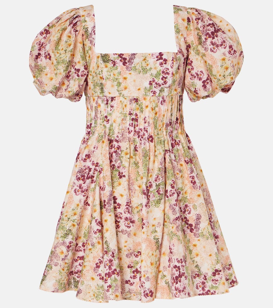 Caramelo Florecer cotton minidress