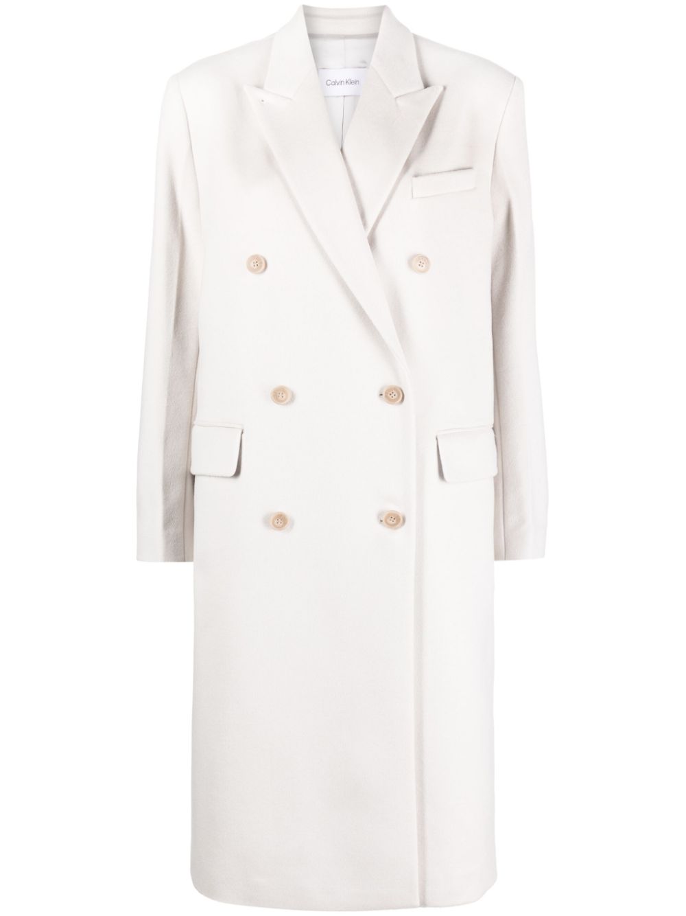 Double-breasted wool-blend coat - Black