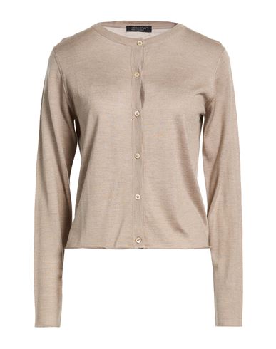 Woman Cardigan Khaki Size 4 Silk, Cashmere