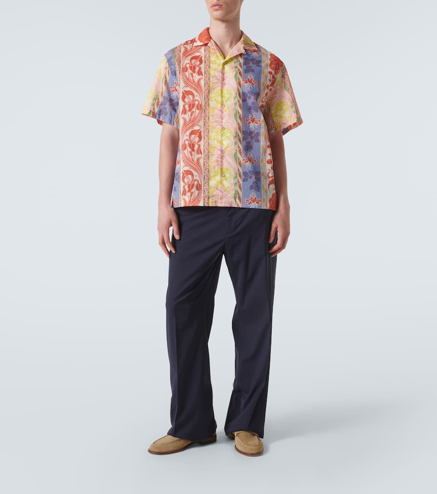 Printed cotton bowling shirt