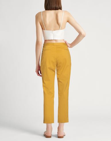 Woman Pants Mustard Size 10 Cotton, Elastane