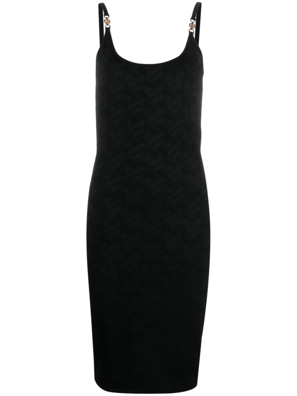 La Greca knitted midi dress - Black