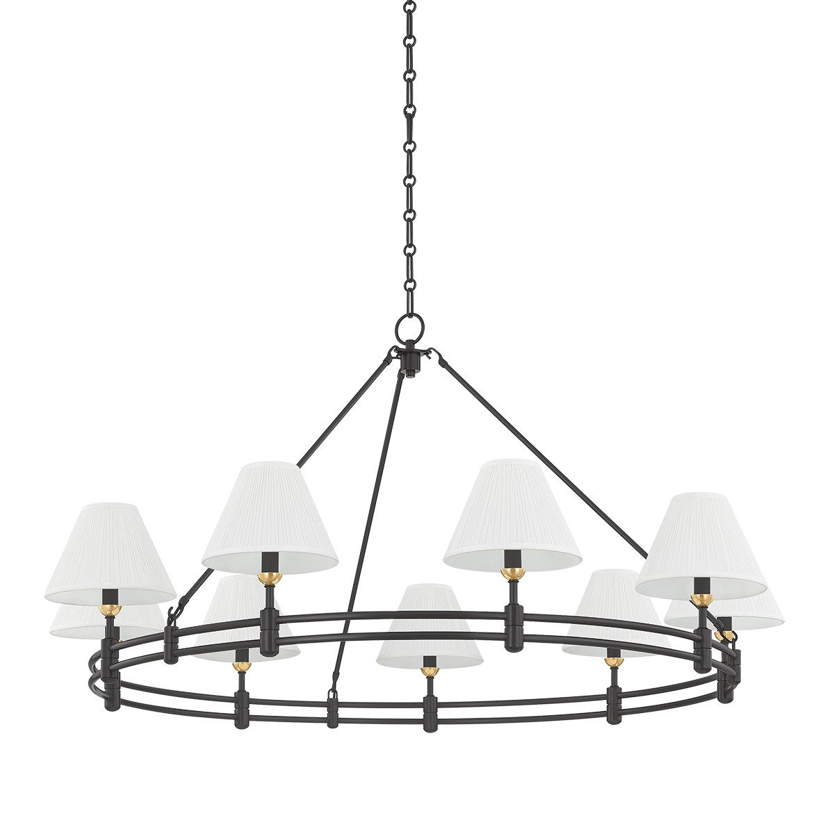 Aged Brass Distressed Bronze Chandelier from the Howard Collection