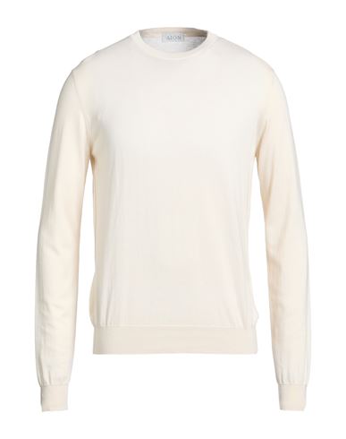 Man Sweater Cream Size 40 Silk, Cotton
