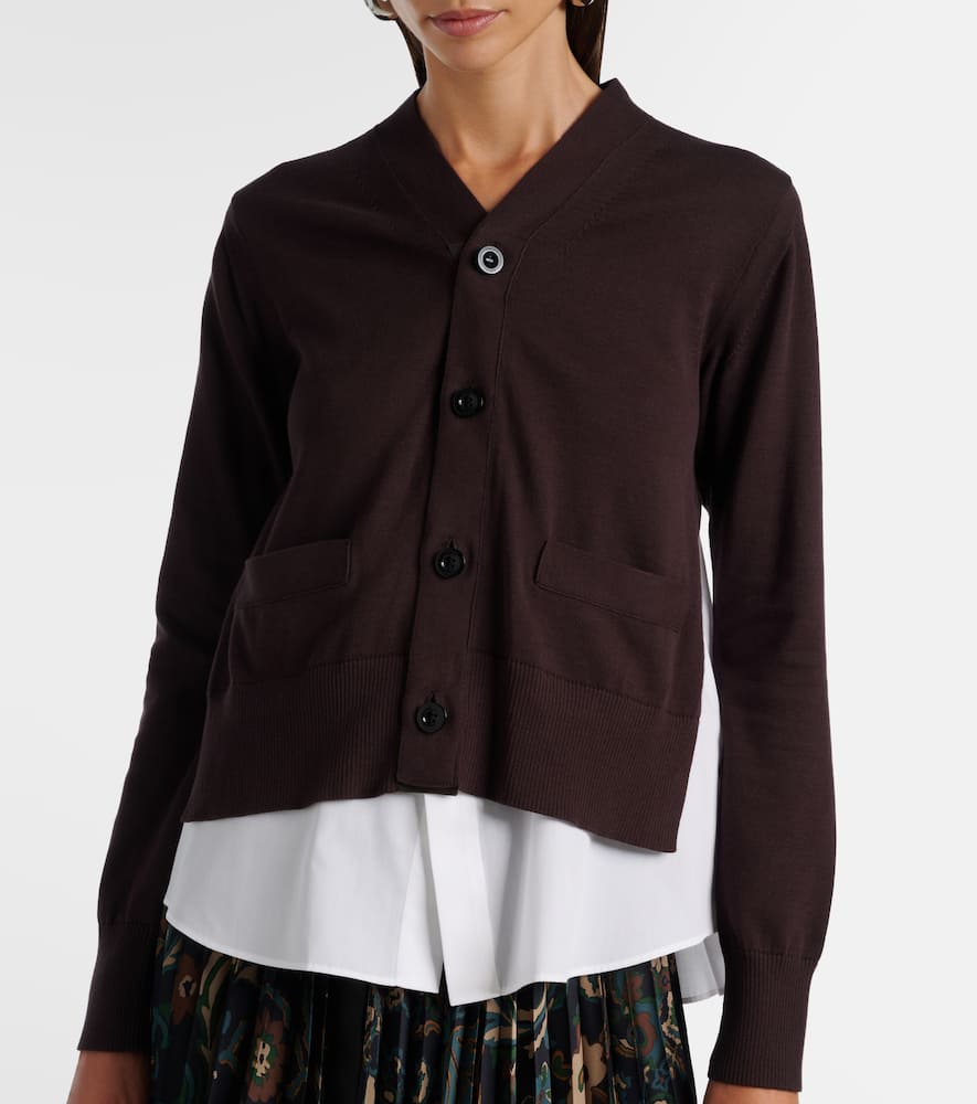 Layered cotton cardigan