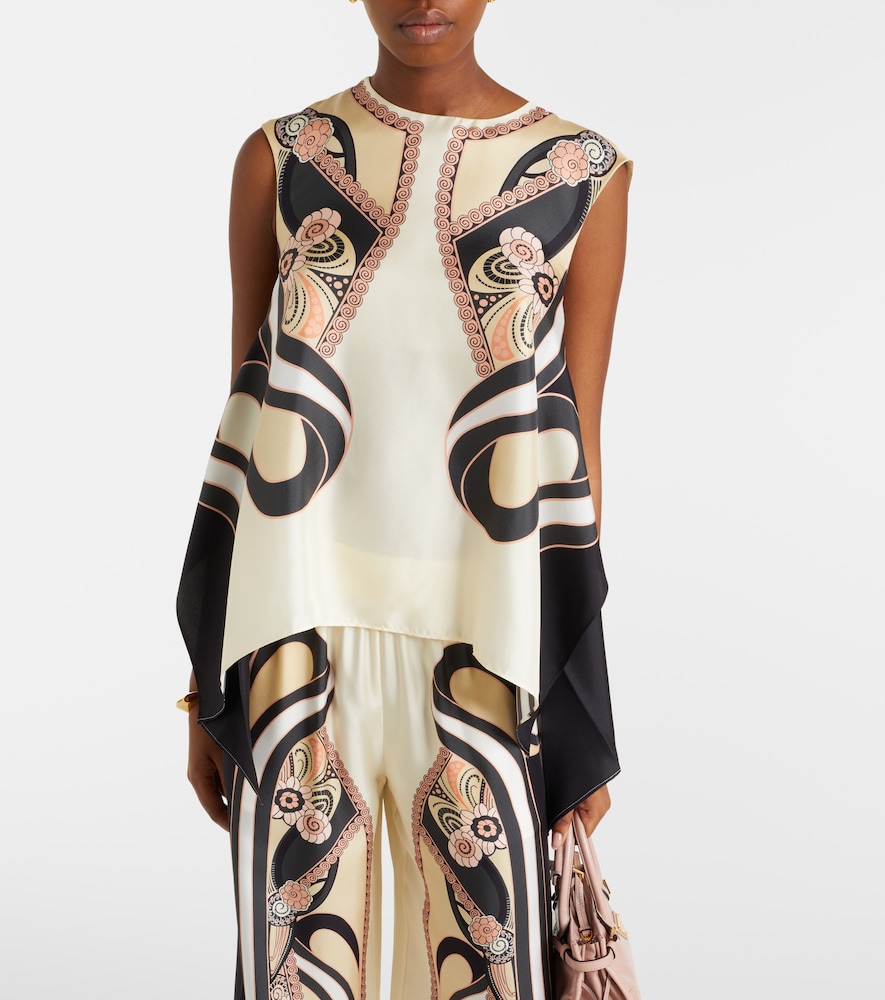 San Carlo printed silk twill top