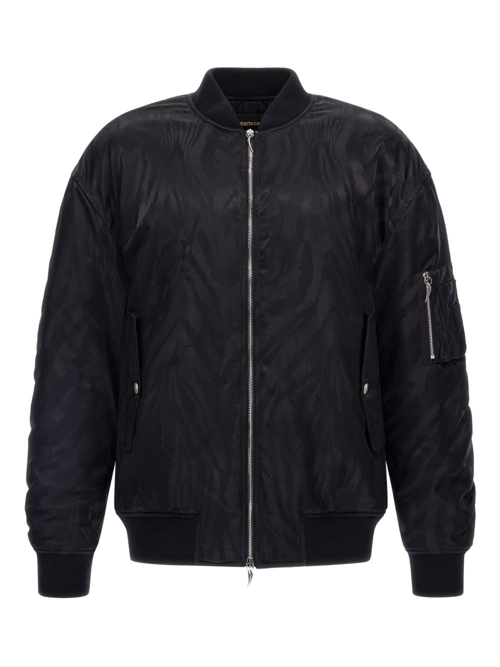 Zebra-print bomber jacket - Black