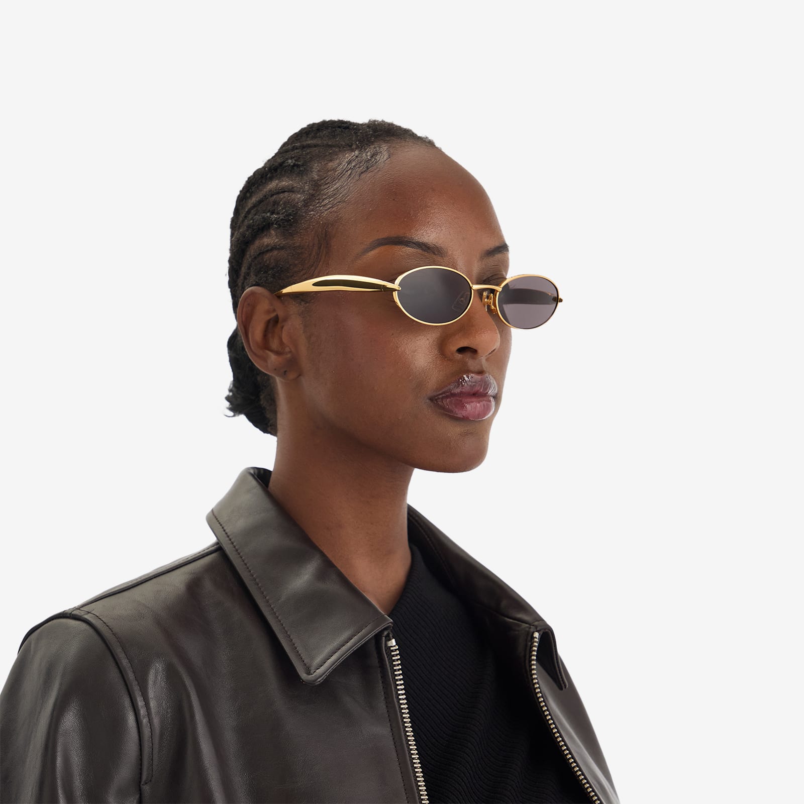 Bottega Veneta Sardine Sunglasses in Gold/Grey 