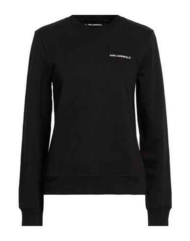 Karl Cares Woman Sweatshirt Black Size L Organic cotton, Polyester