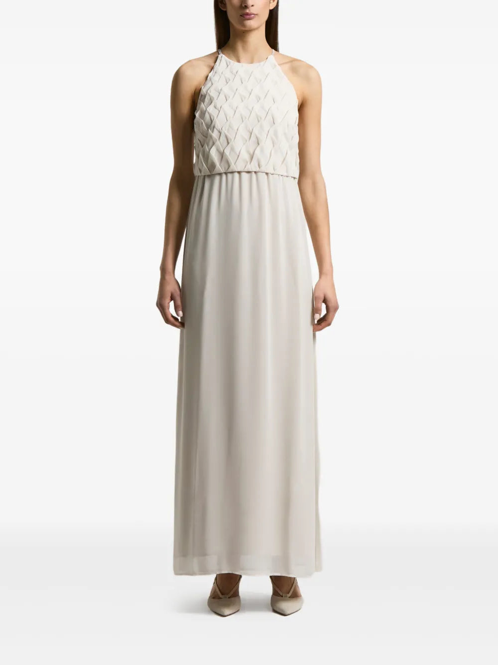 Pleated Maxi Dress — Ivory