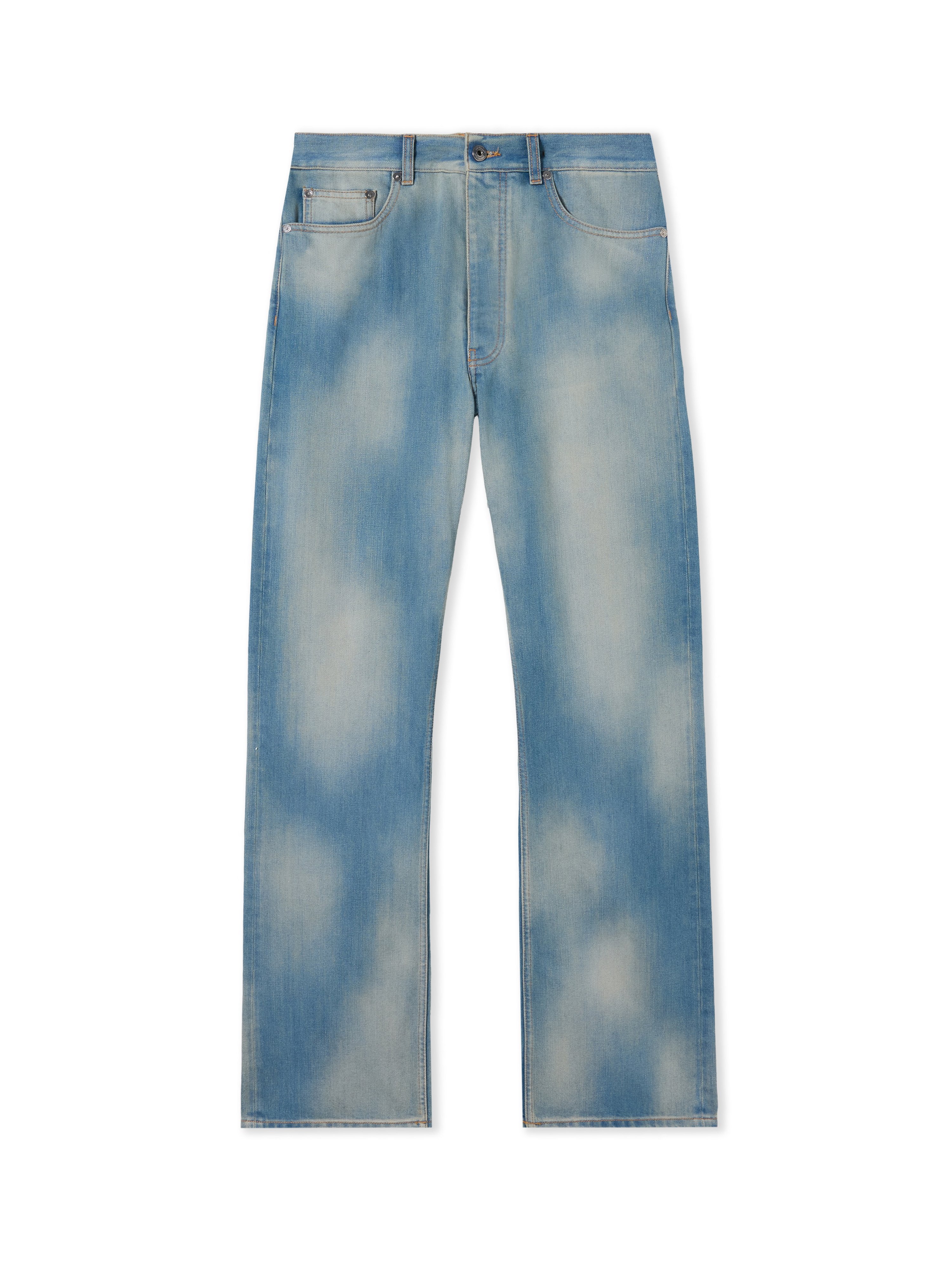 Diagonal Raw Patch 90s Skate Jeans - Male Jeans Dirty Blue