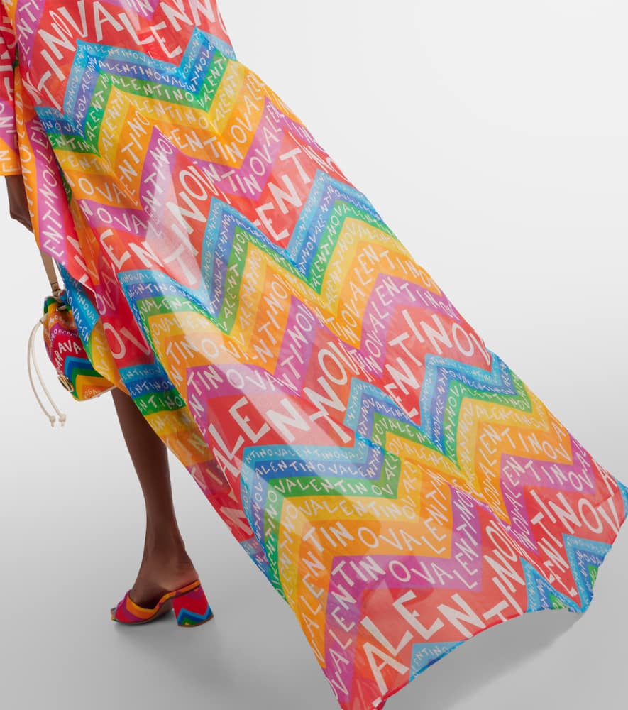 Logo cotton-blend beach cover-up