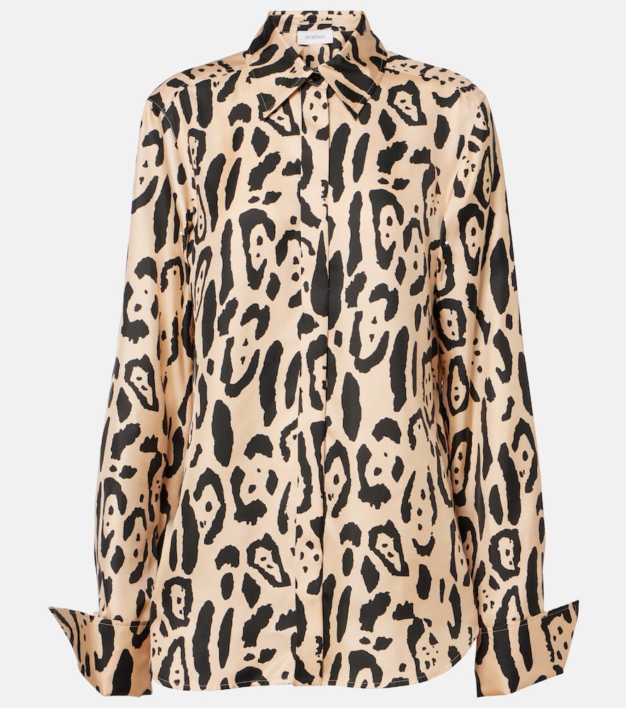 Armony leopard-print silk top