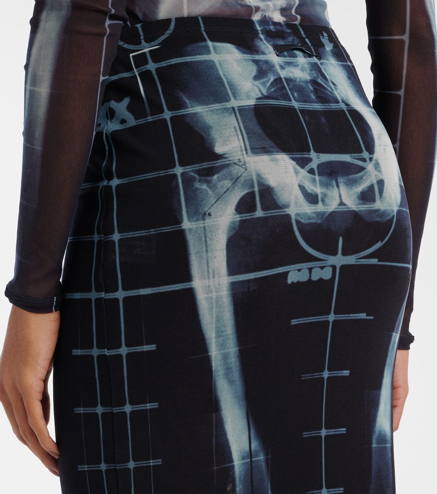 Squeletor semi-sheer mesh maxi skirt