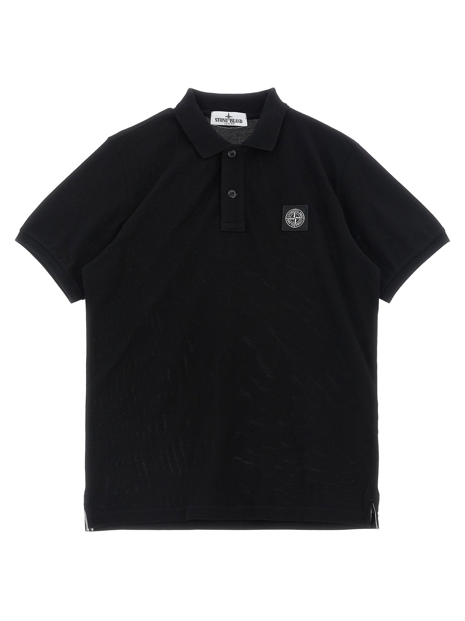 Compass Logo Organic Cotton Polo Shirt — Black