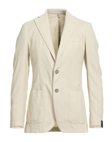 Man Blazer Beige Size 42 Cotton, Polyamide