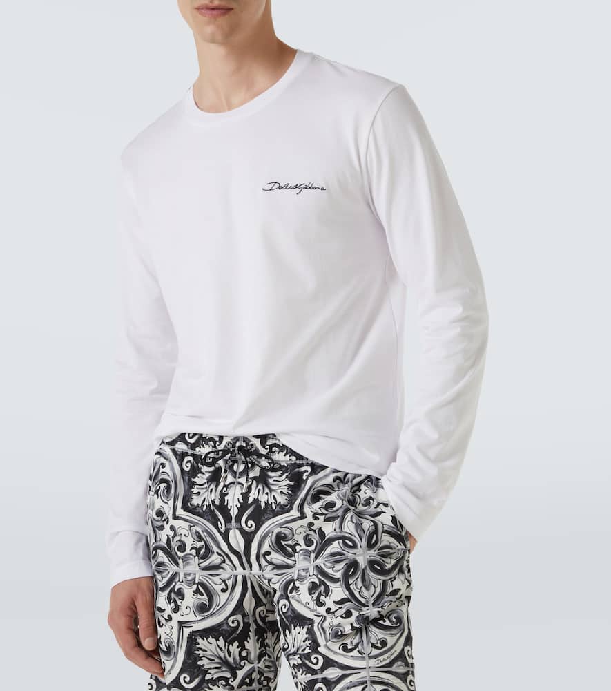 Logo embroidered cotton jersey T-shirt