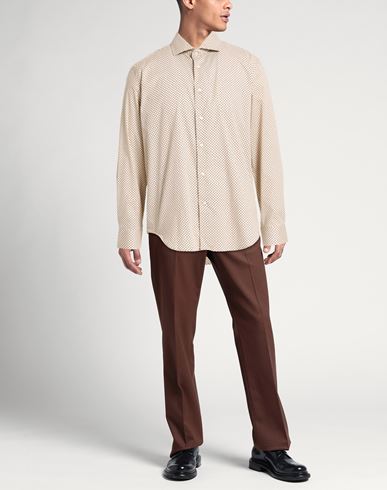 Man Shirt Beige Size 15 Cotton