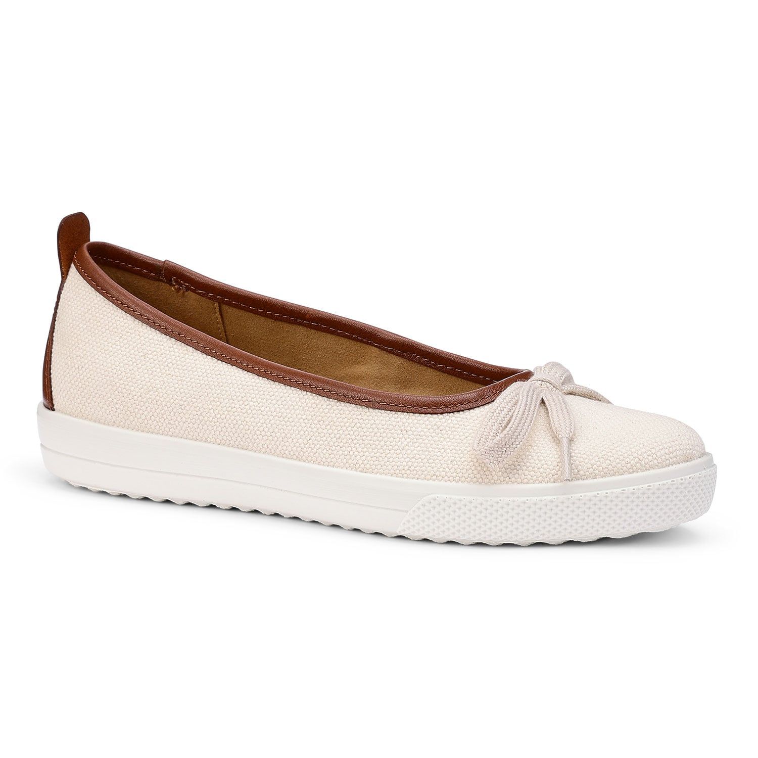 Hotter Women's 'Willa' Canvas Slip-Ons Flat in Natura