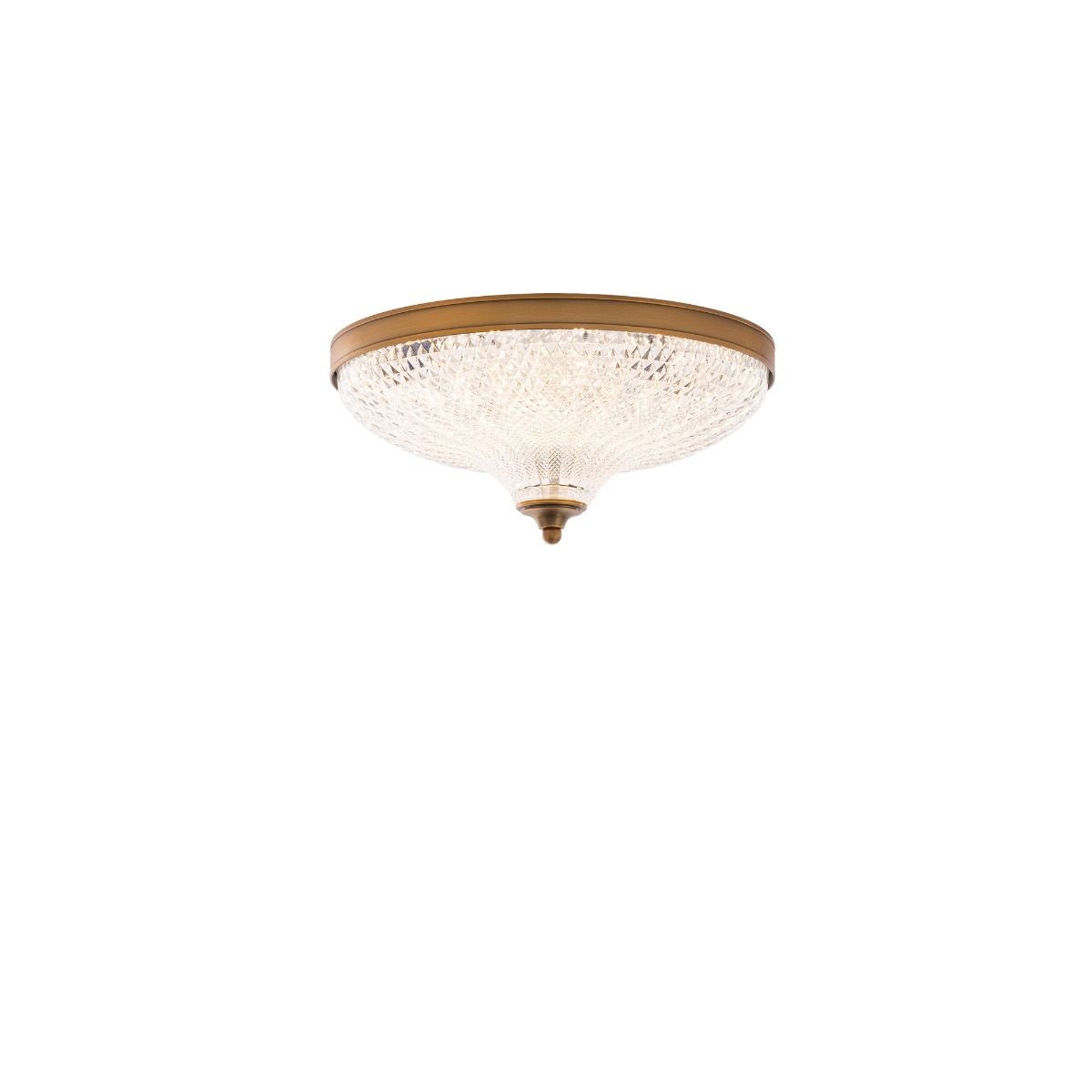 Roma 1-Light LED Flush Mount Ceiling Light in Aged Bra