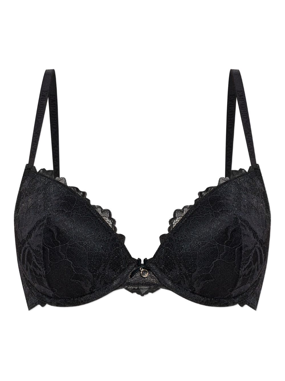 Lace-embellished bra - Black