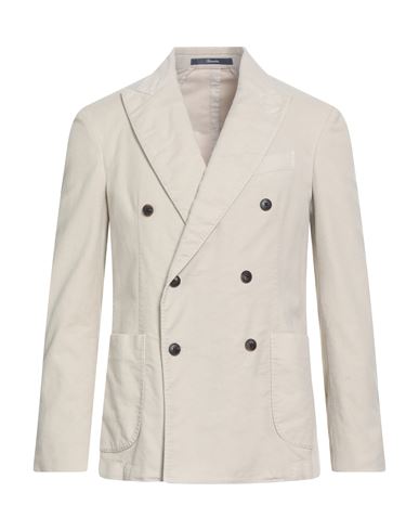 Man Blazer Beige Size 40 Cotton, Elastane