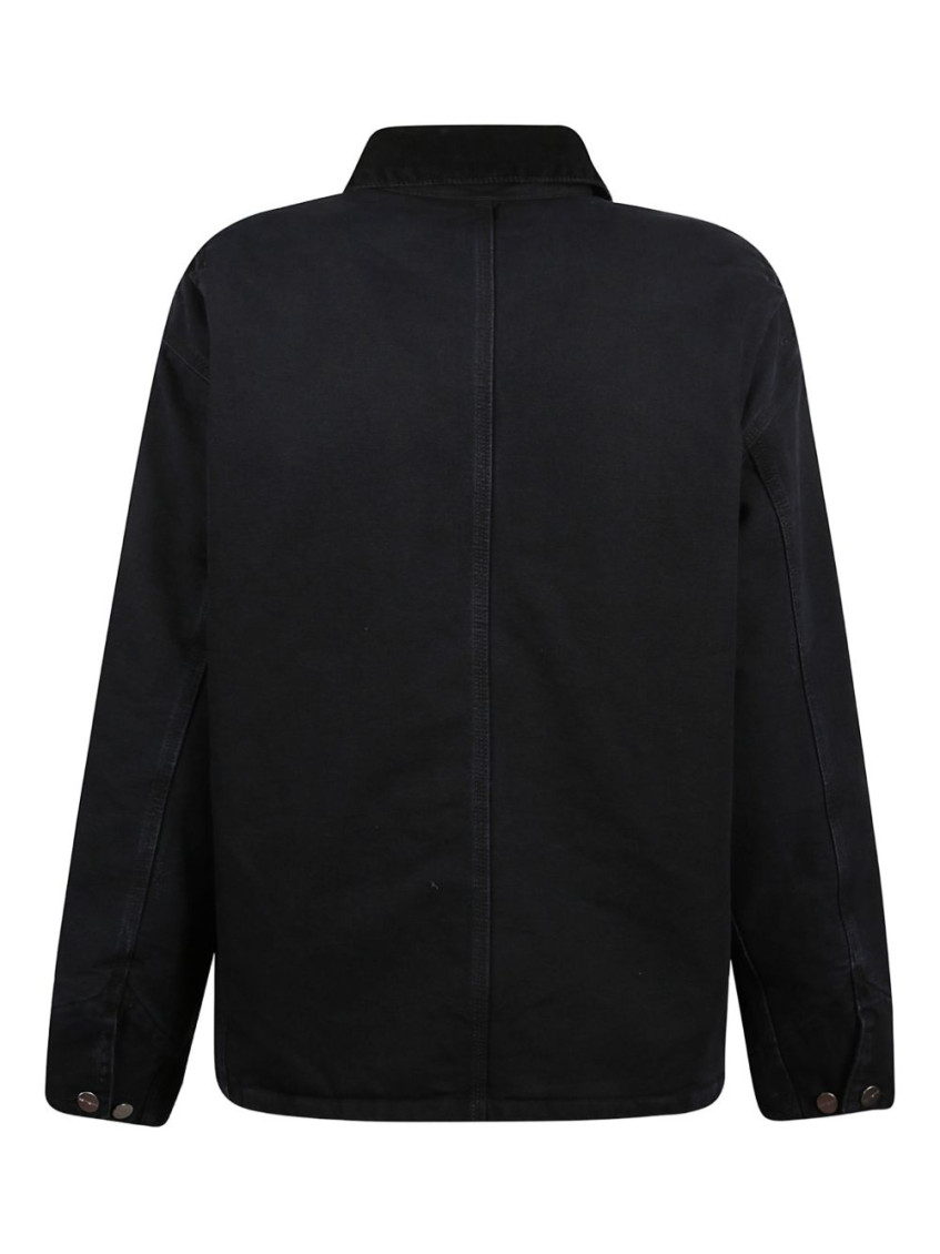 Black Shirt Collar Logo Jacket