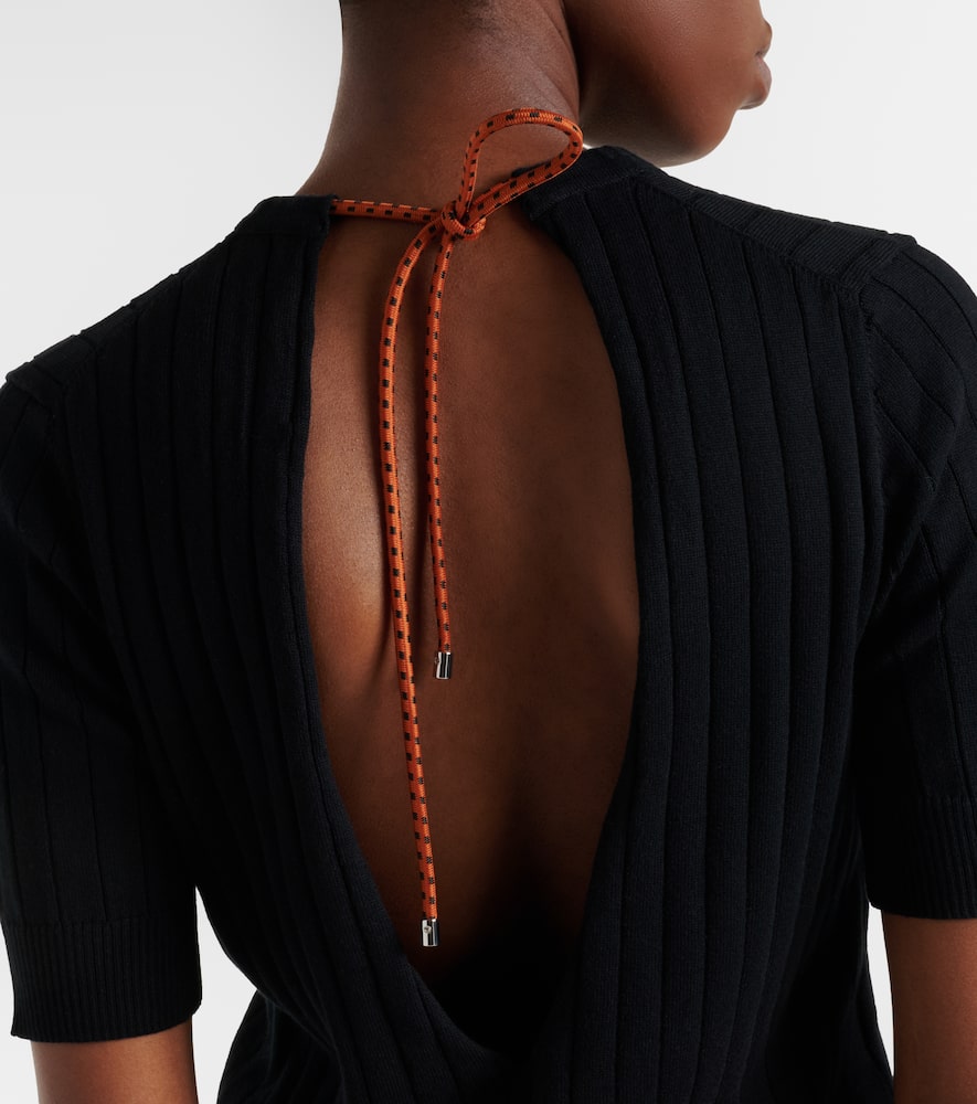 Ribbed-knit cotton top